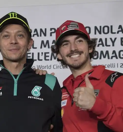 Ducati, Pecco Bagnaia si aspetta una cosa da Valentino Rossi