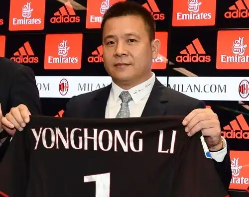 Milan, Yonghong Li versa 37 milioni