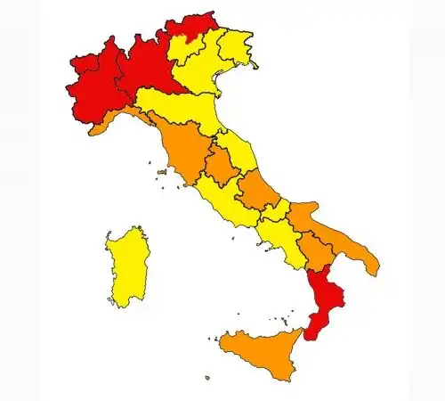 Zona rossa, zona arancione, zona gialla: la situazione