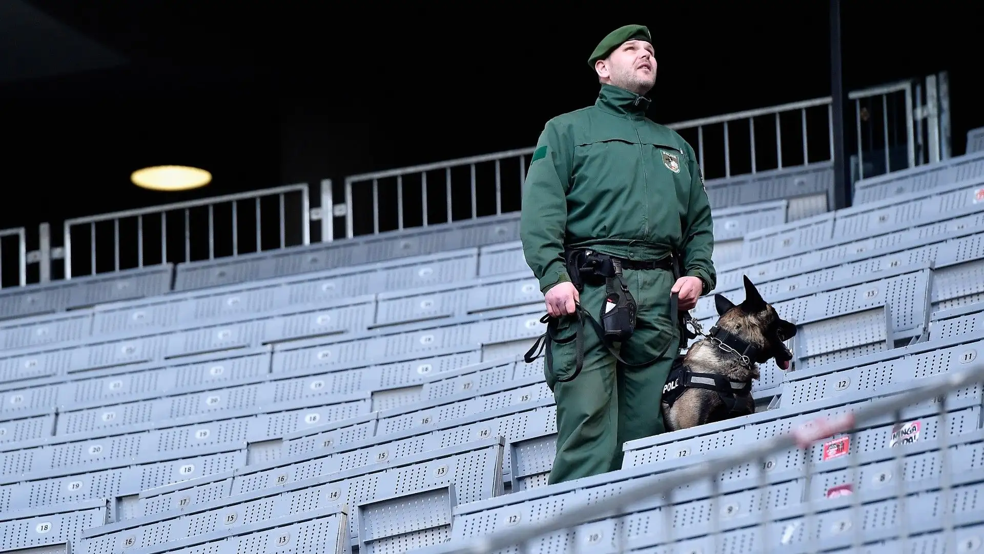 L'utilizzo dei cani poliziotto negli stadi è ormai una pratica consolidata

