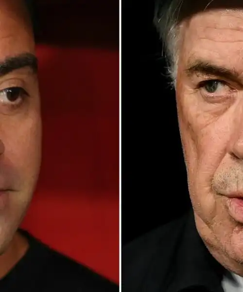 Ancelotti demolisce Xavi in conferenza stampa. Foto