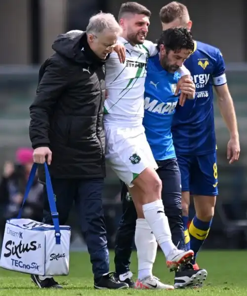 Domenico Berardi, confermata la rottura del tendine d’Achille: stagione finita