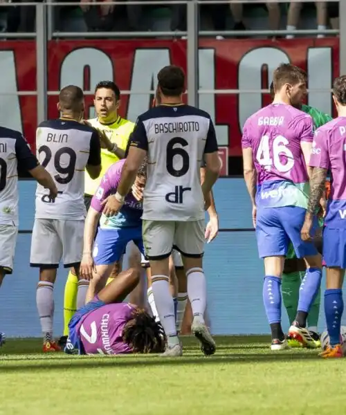 Il Milan segna, furia Lecce con l’arbitro: il presidente se ne va. Foto