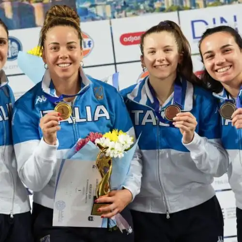 L’Italia fa la storia a Tbilisi: podio tutto azzurro nel fioretto femminile