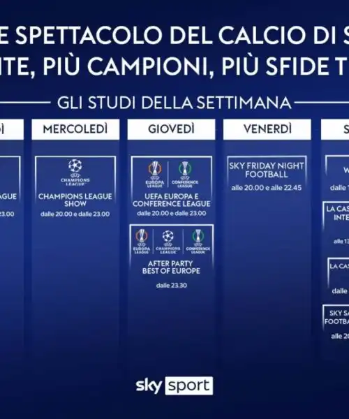 Sky Sport, inizia il grande spettacolo del calcio con più partite, più campioni, più sfide tra le big