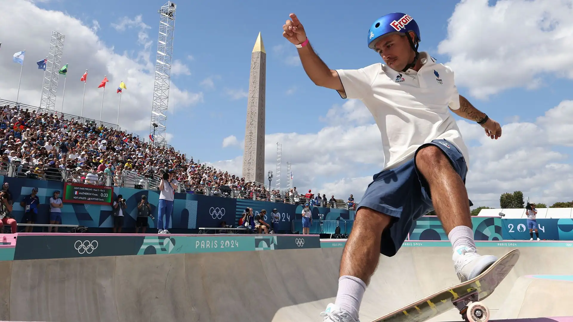 Vincent Matheron stava disputando le preliminari di skateboard
