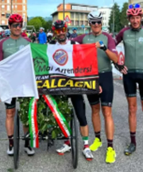 Carlo Calcagni e una dedica speciale dopo la scalata del Monte Grappa
