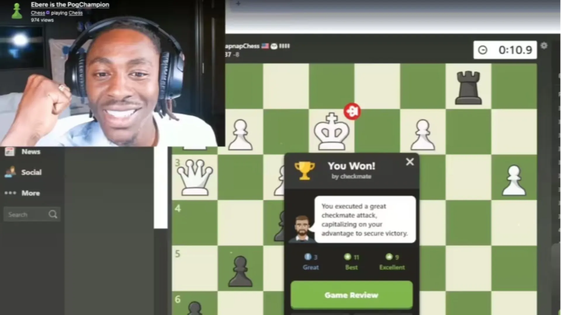 Il giocatore si è laureato campione di un torneo di scacchi online