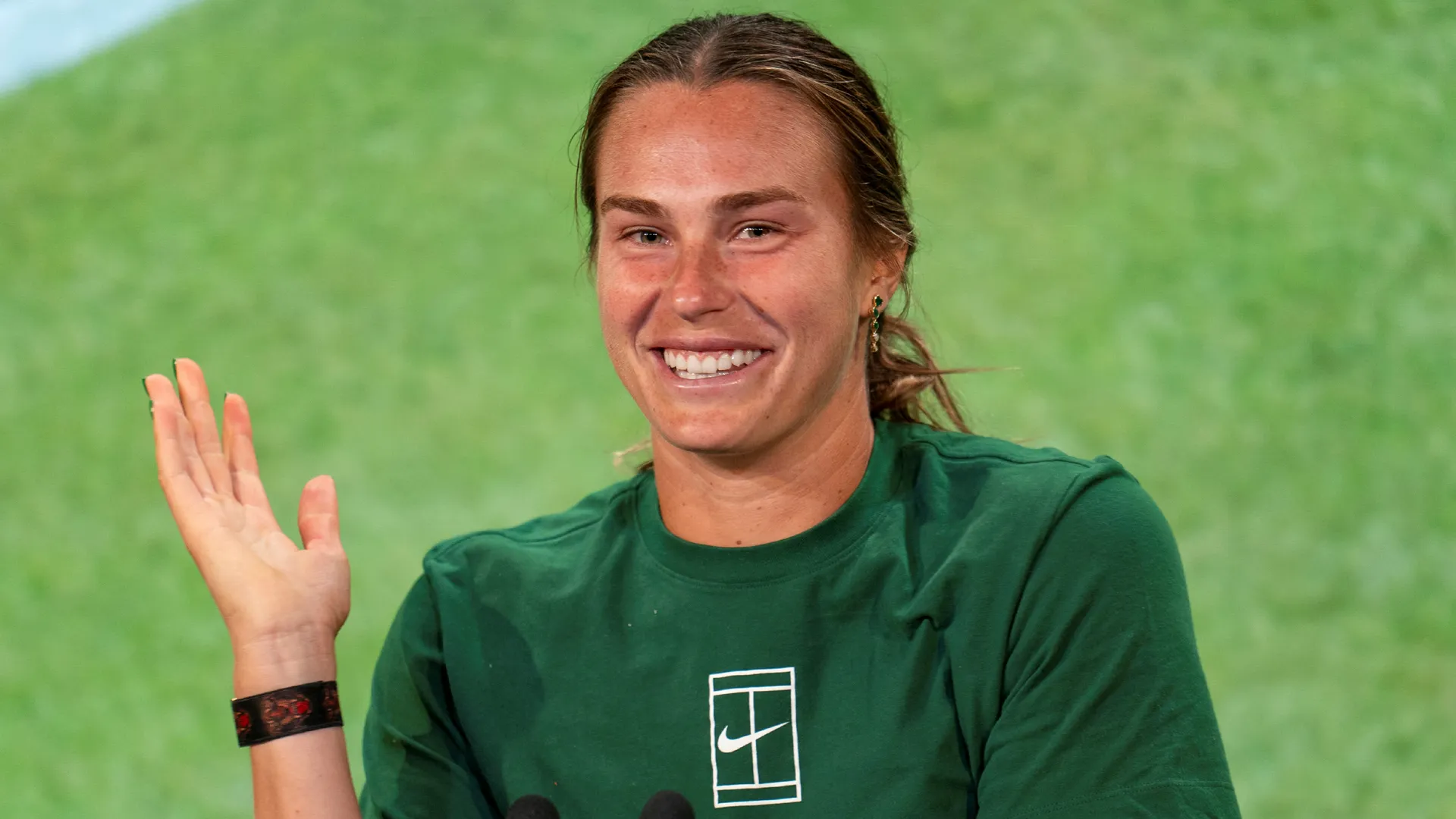In conferenza stampa la Sabalenka ha ritrovato il sorriso... 