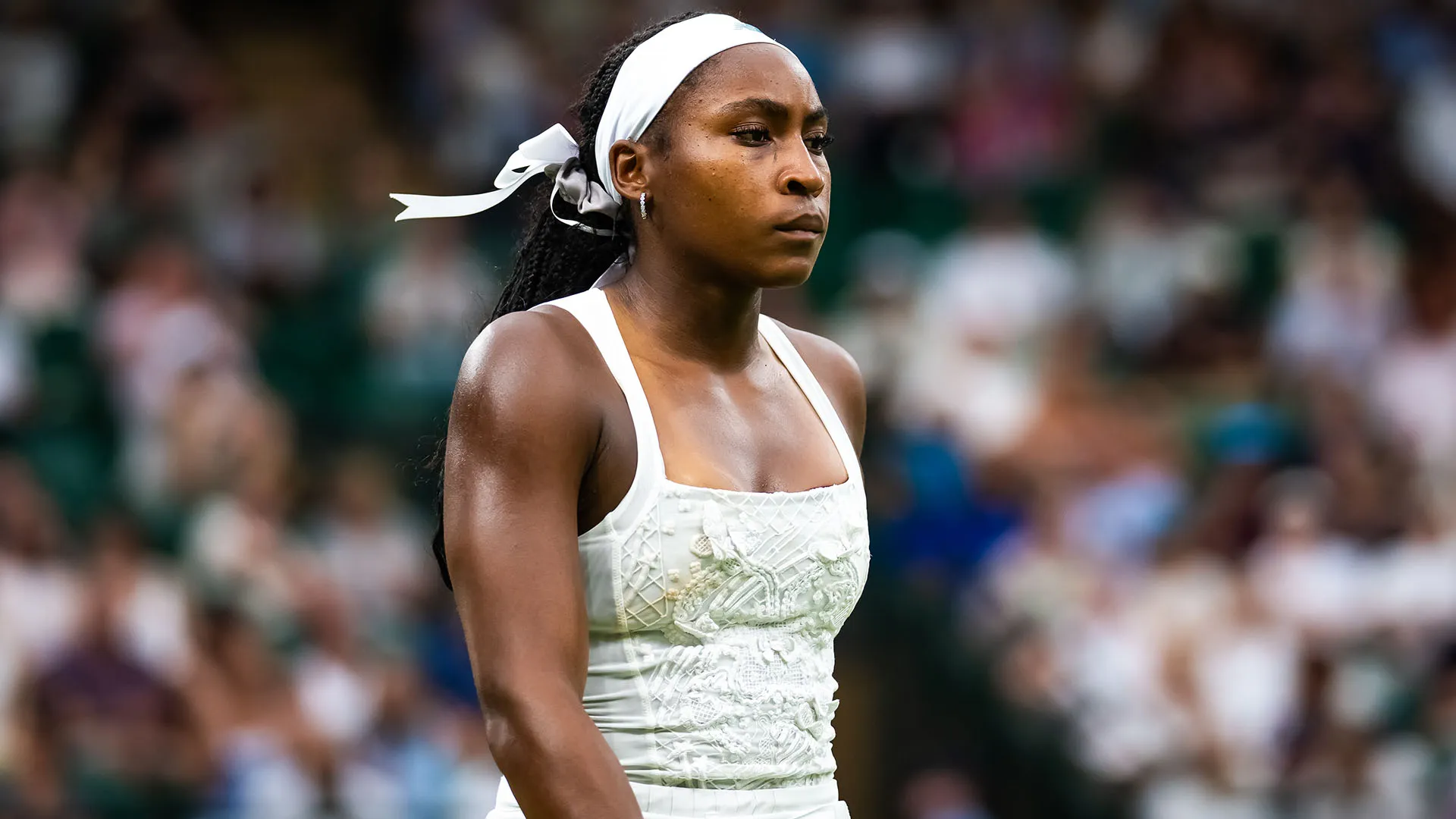 La tennista sembrava non riuscire a realizzare l'accaduto
