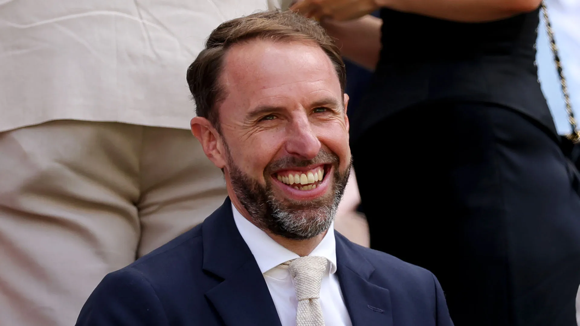 La leggenda inglese era seduta affianco a Gareth Southgate