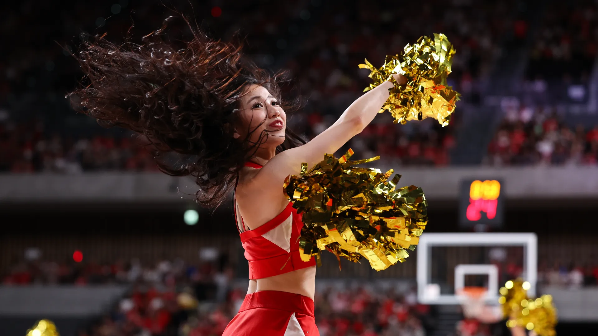 Il pubblico presente all'arena era molto divertito dalle cheerleader