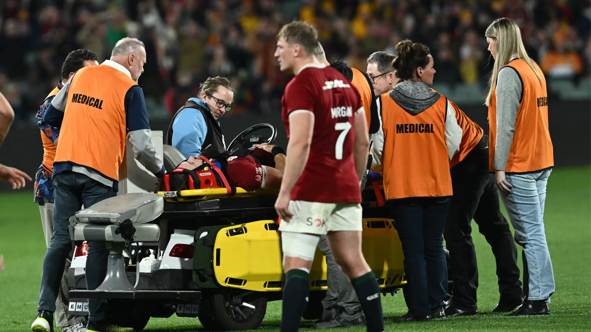 Momenti di terrore durante la sfida tra AUNZ XV e British & Irish Lions

