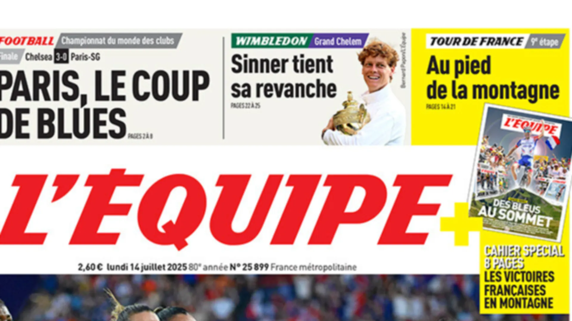"Sinner ottiene la sua rivincita", titola L'Equipe