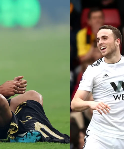 Esultanza da brividi di Raul Jimenez: le foto della dedica a Diogo Jota