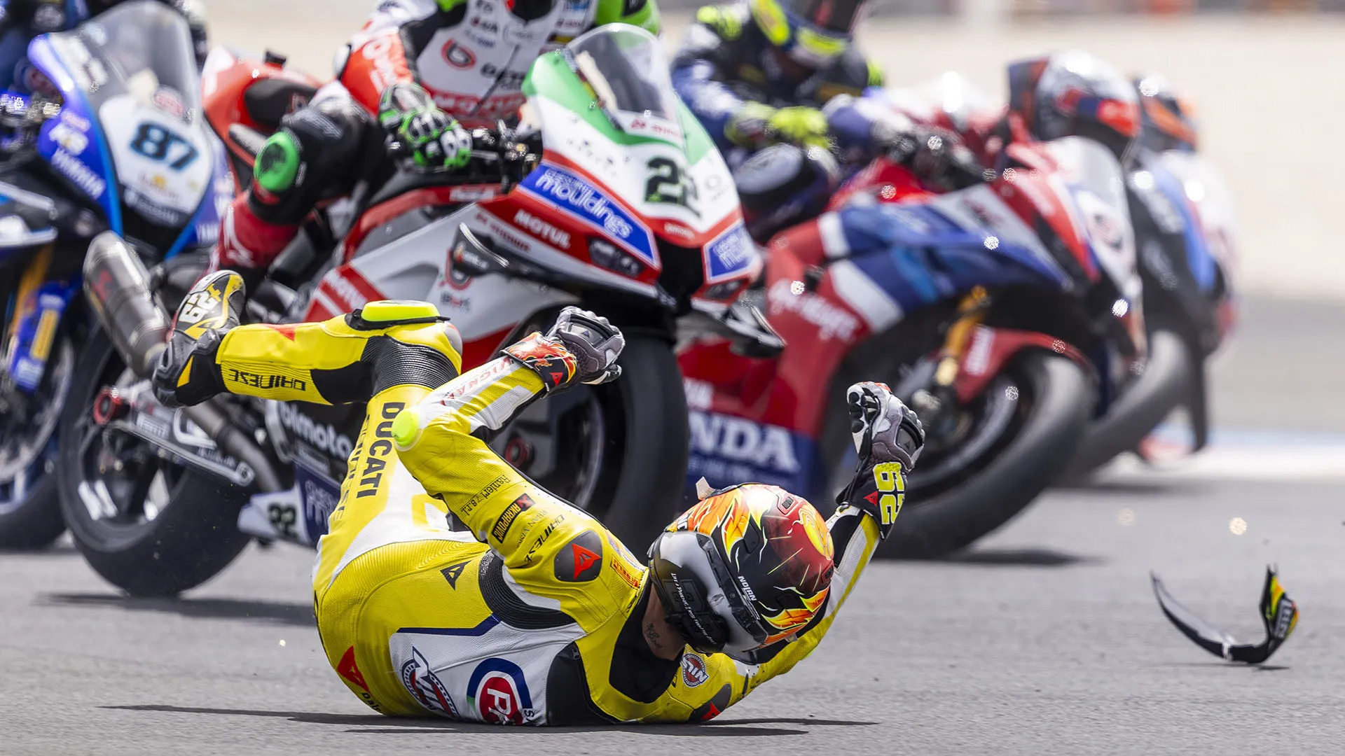 Grande paura durante gara 1 del Gran Premio  d'Ungheria di Superbike