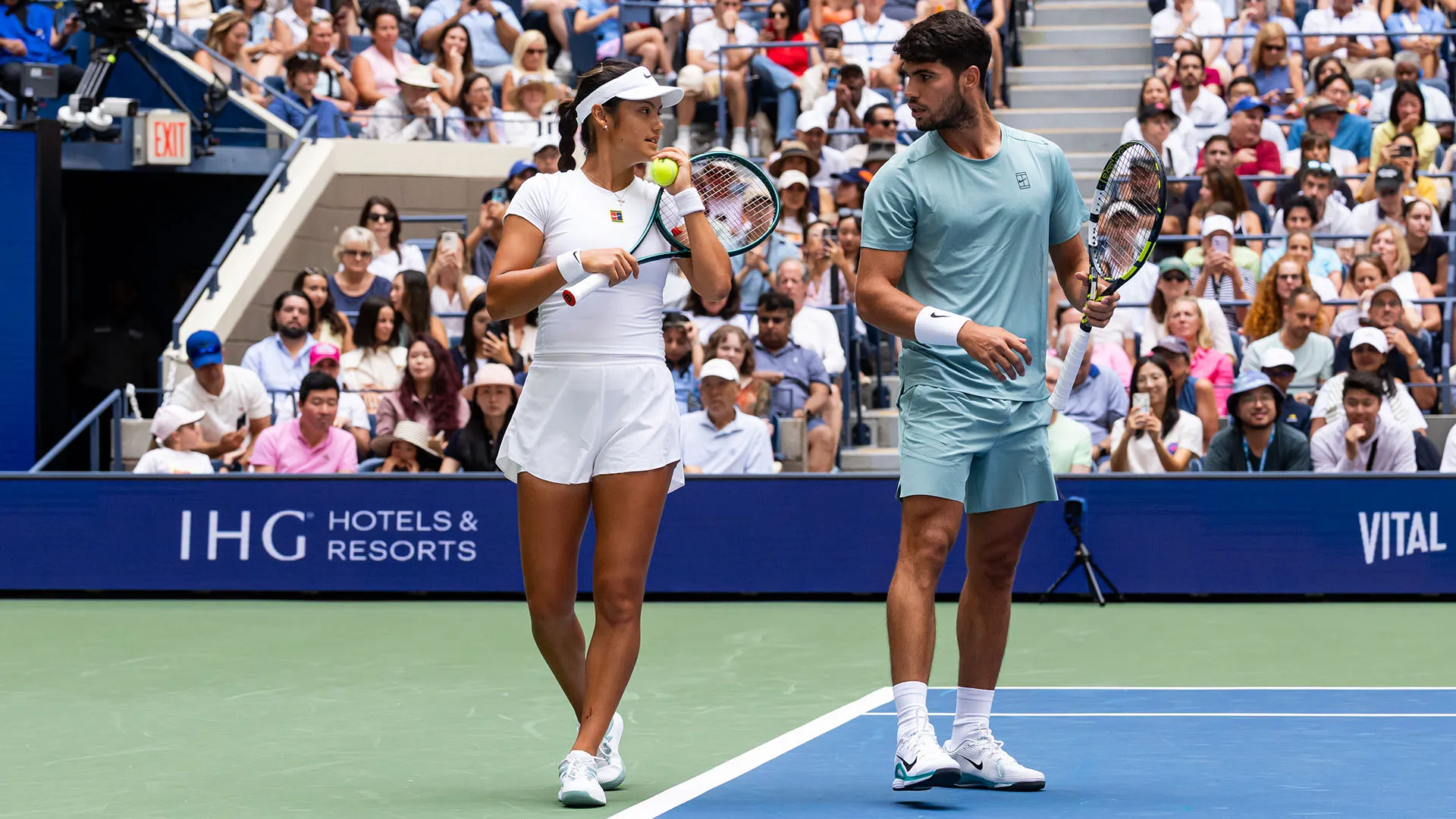 Il fuoriclasse spagnolo e la tennista britannica hanno giocato in coppia al torneo di doppio misto degli US Open