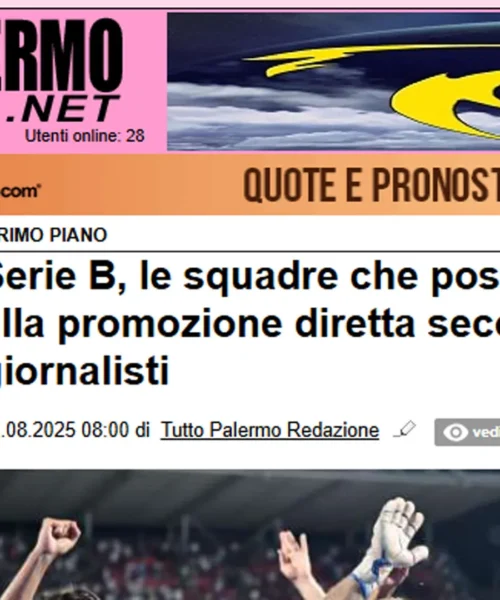 Serie B, il sondaggio di TuttoPalermo: le favorite secondo i giornalisti