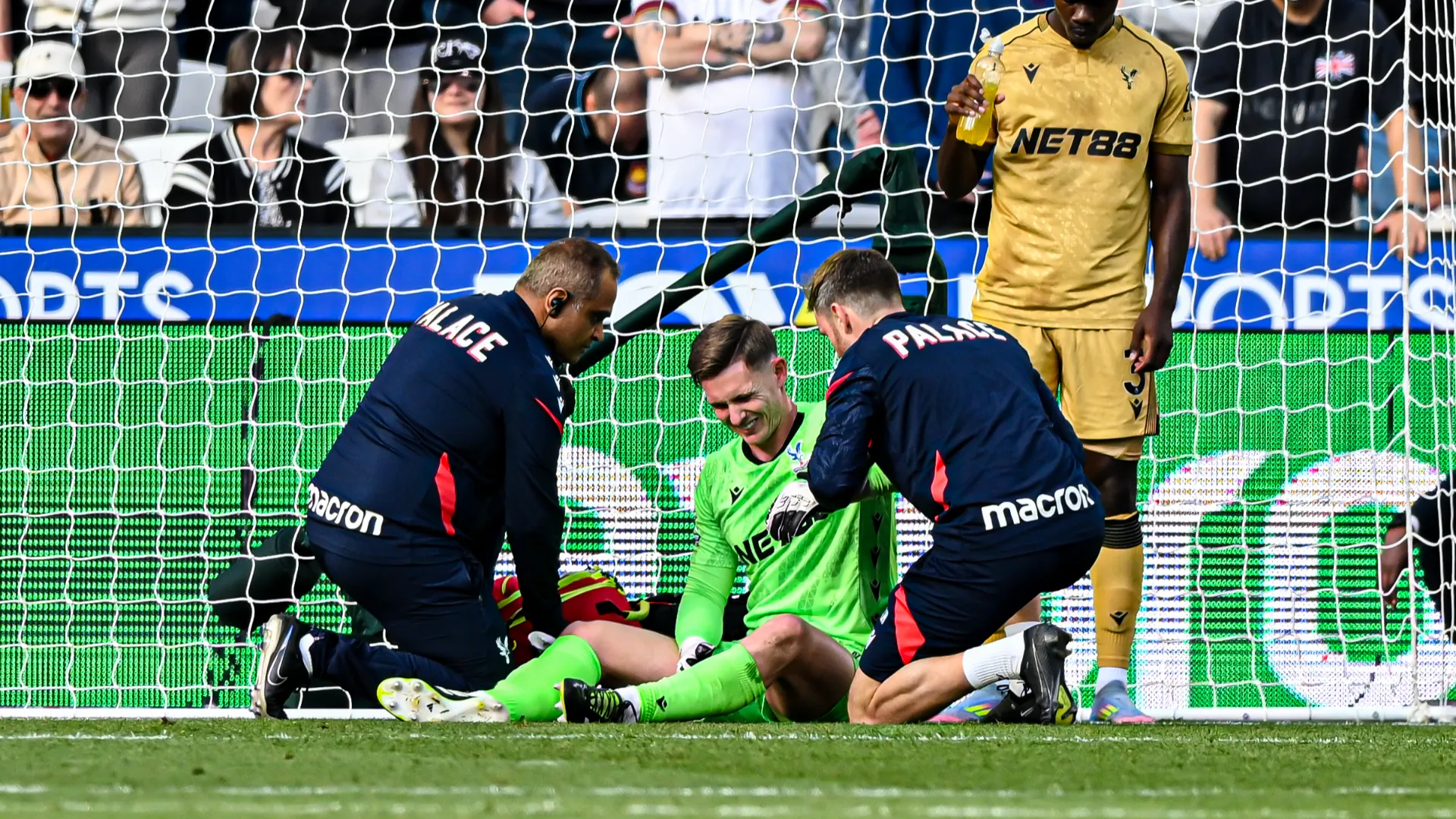 Sono entrati in campo anche i dottori del Crystal Palace per verificare le sue condizioni

