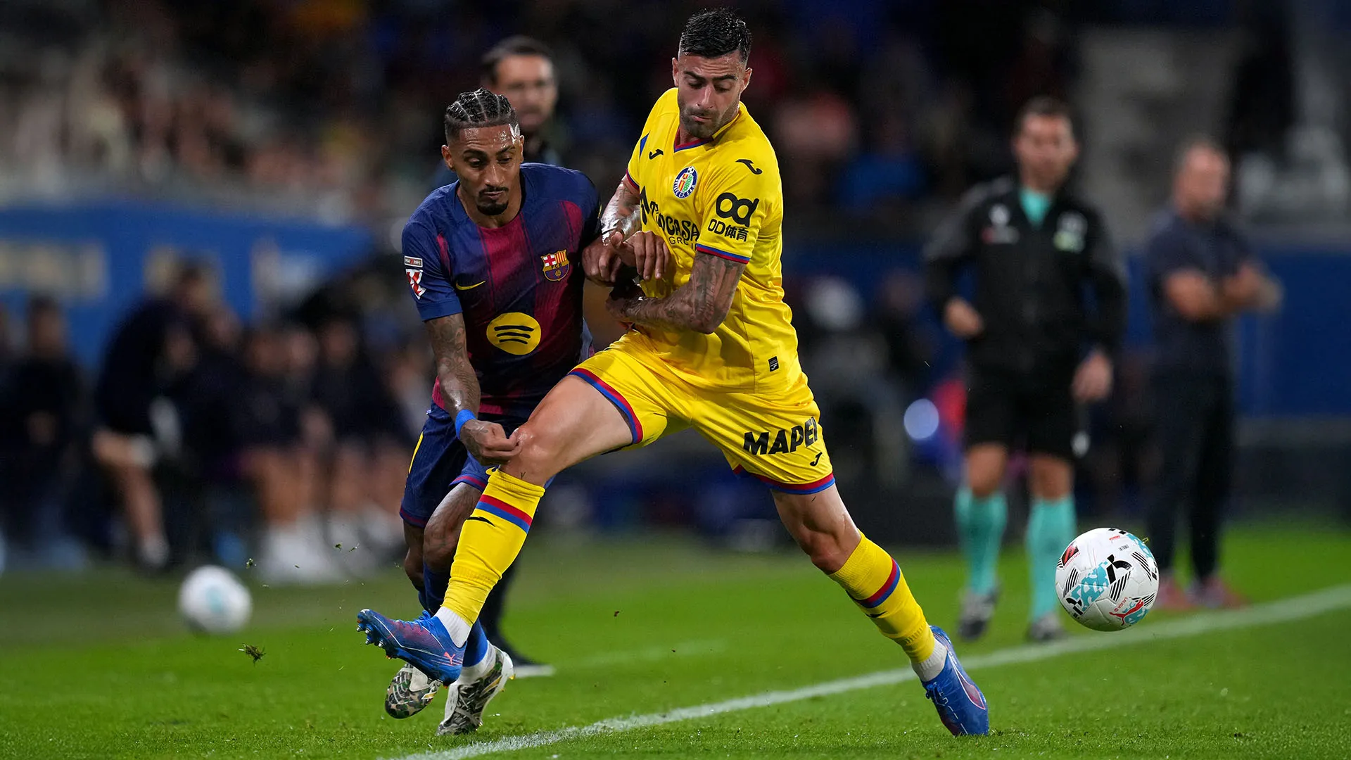Alta tensione durante la partita tra Barcellona e Getafe
