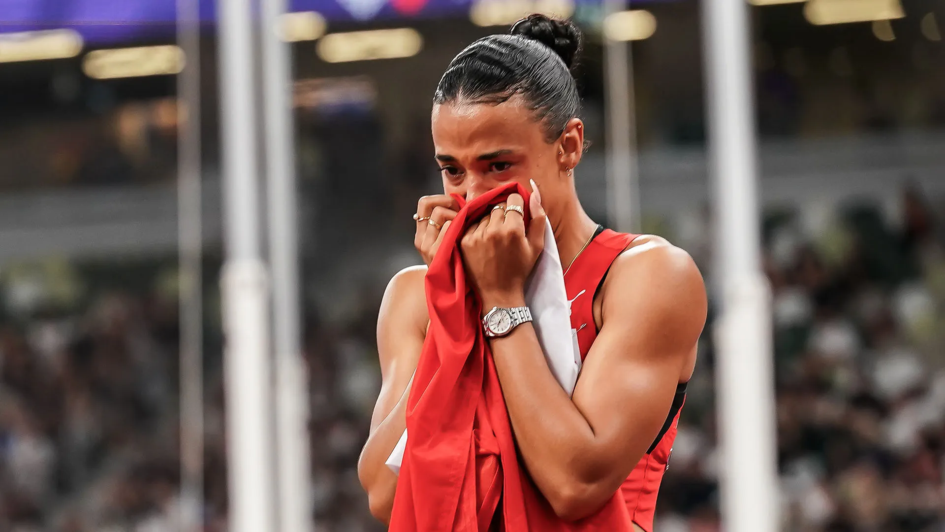 Dopo la vittoria, Ditaji è scoppiata a piangere

