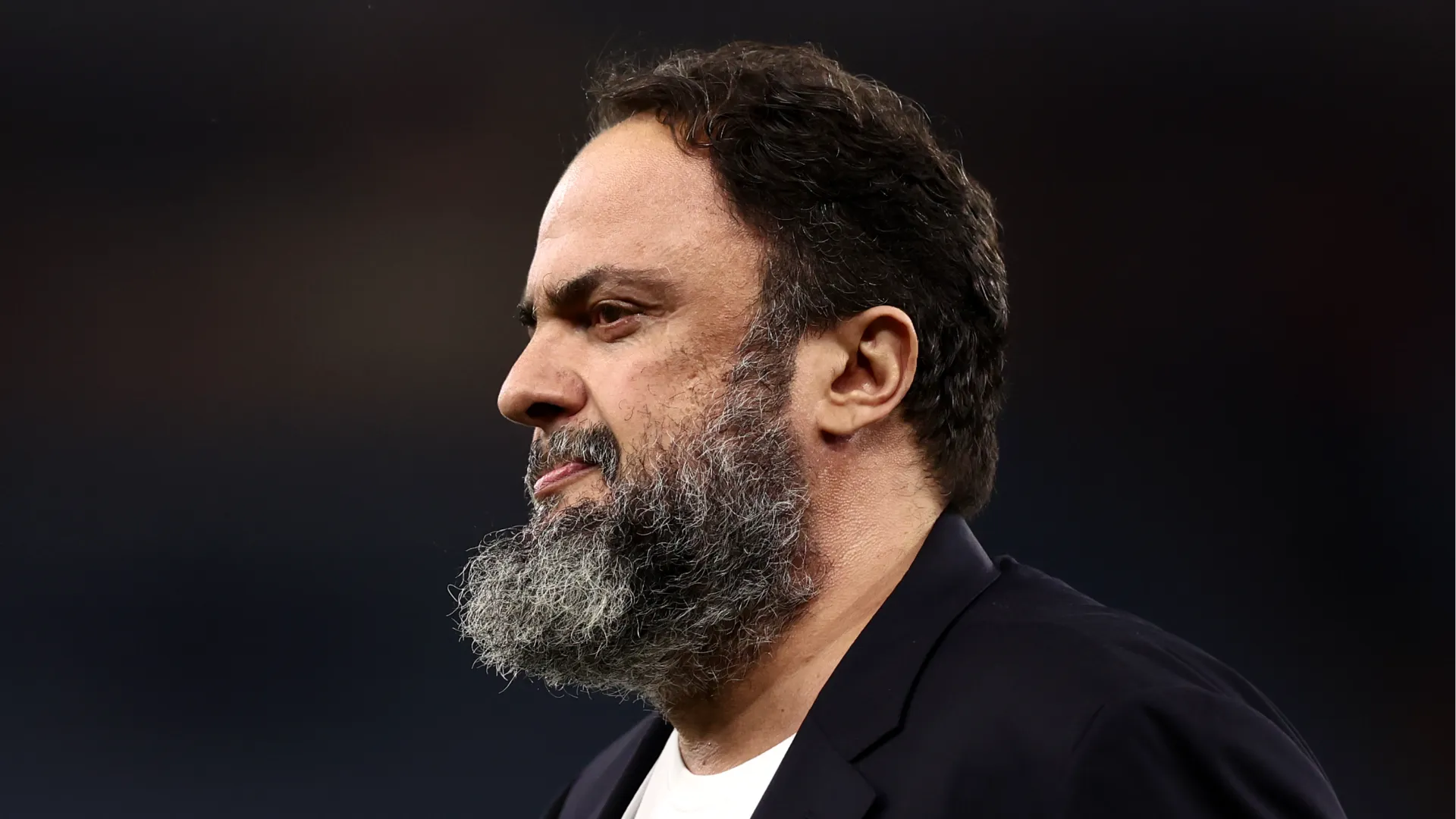 Anche in tribuna Marinakis è molto passionale...
