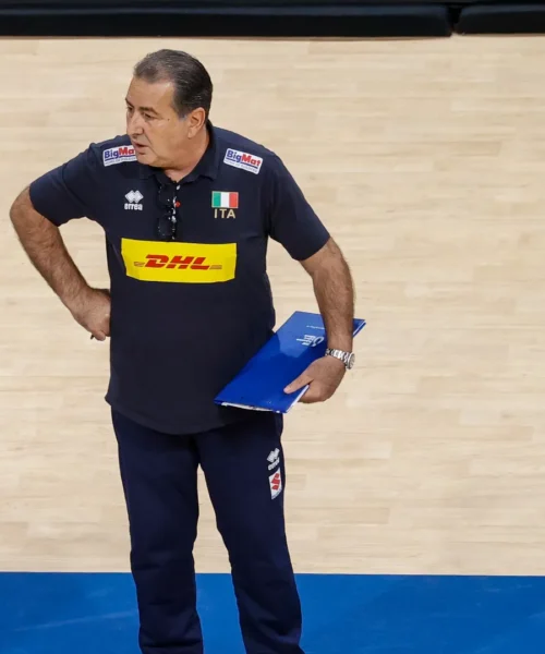 Italvolley, l’esultanza di Ferdinando De Giorgi
