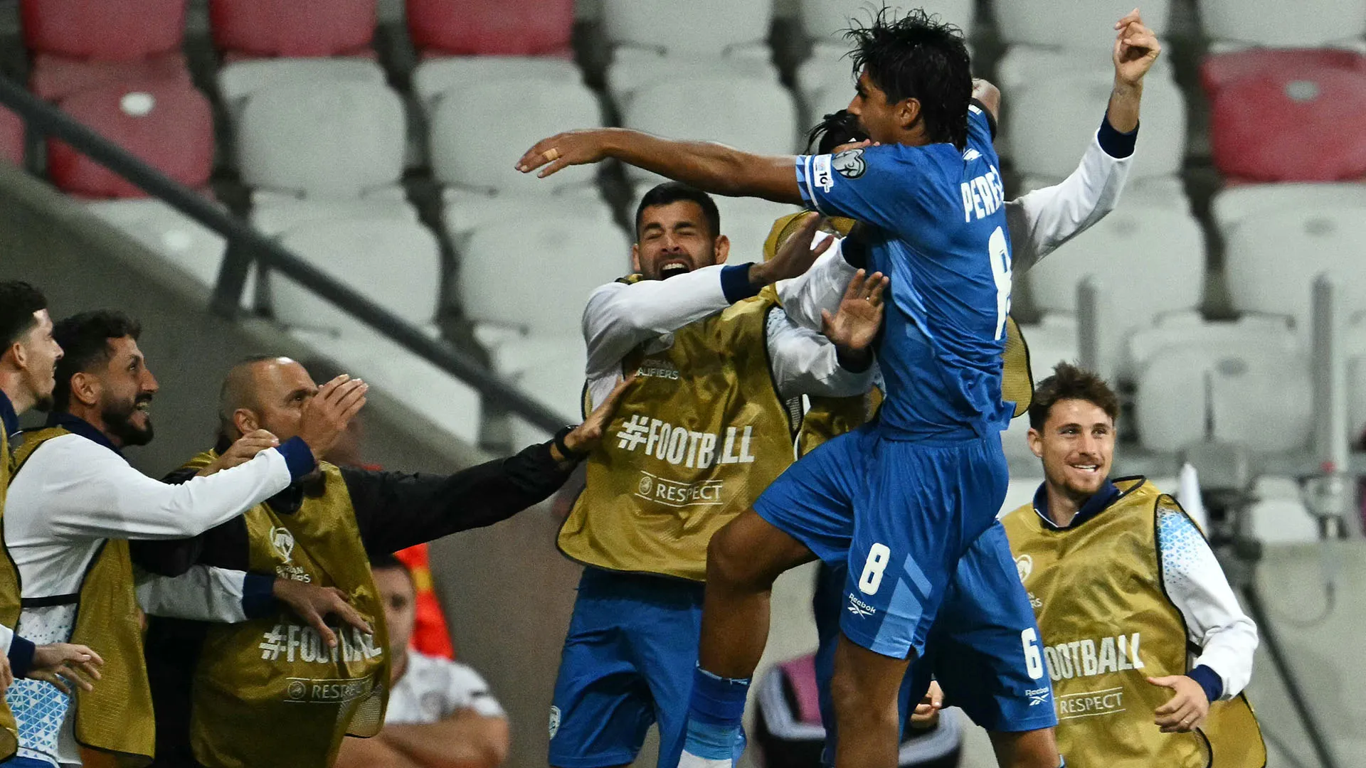Solo pochi minuti prima Peretz aveva gelato gli Azzurri con un grandissimo gol sotto l'incrocio dei pali