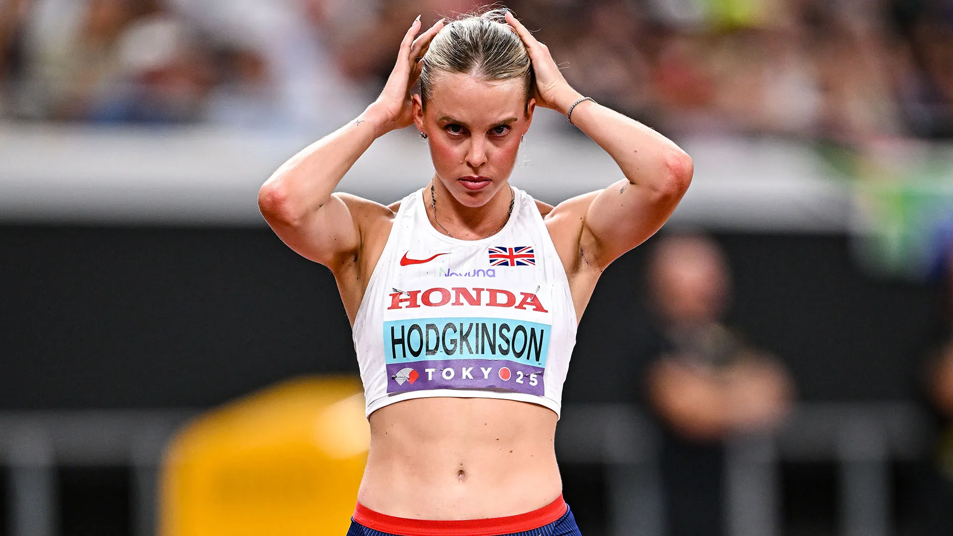 L'atleta 23enne ha vinto la sua batteria ed è sembrata molto soddisfatta al termine della sua prova
