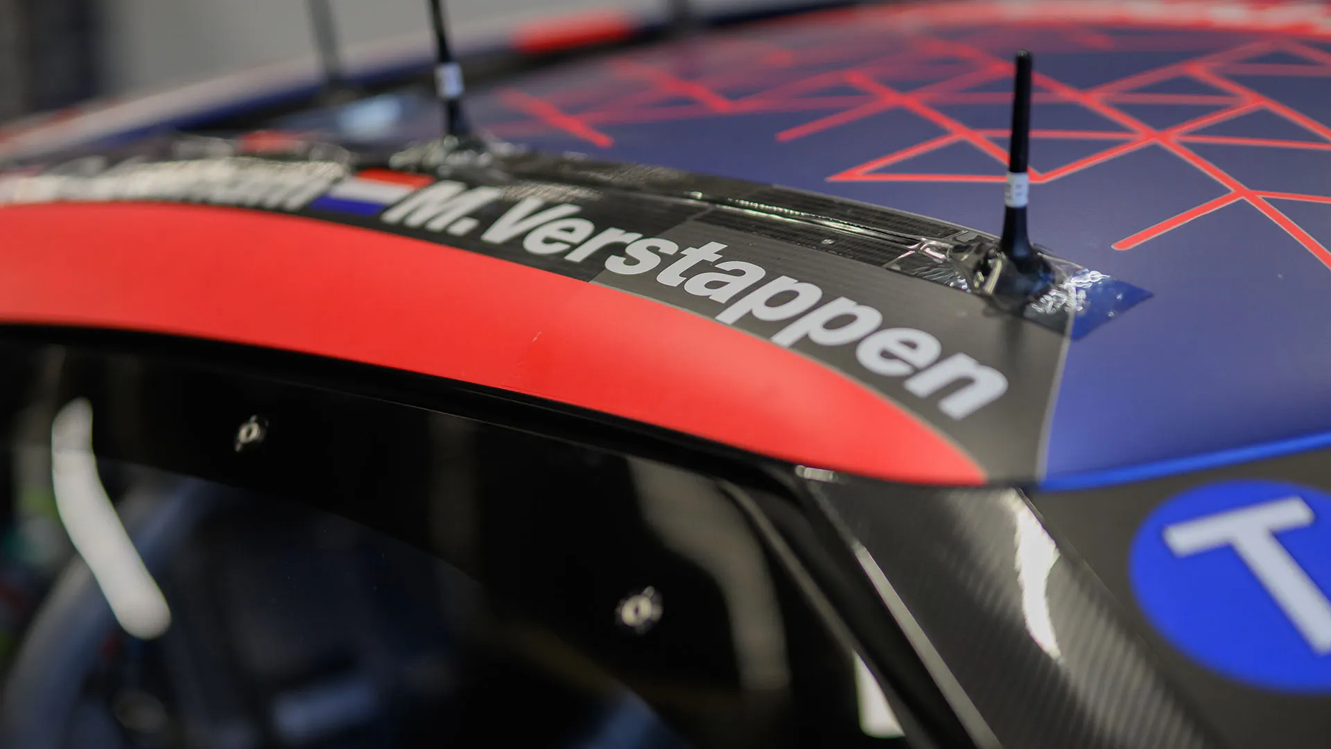 L'auto aveva la livrea personalizzata di Verstappen e di Red Bull