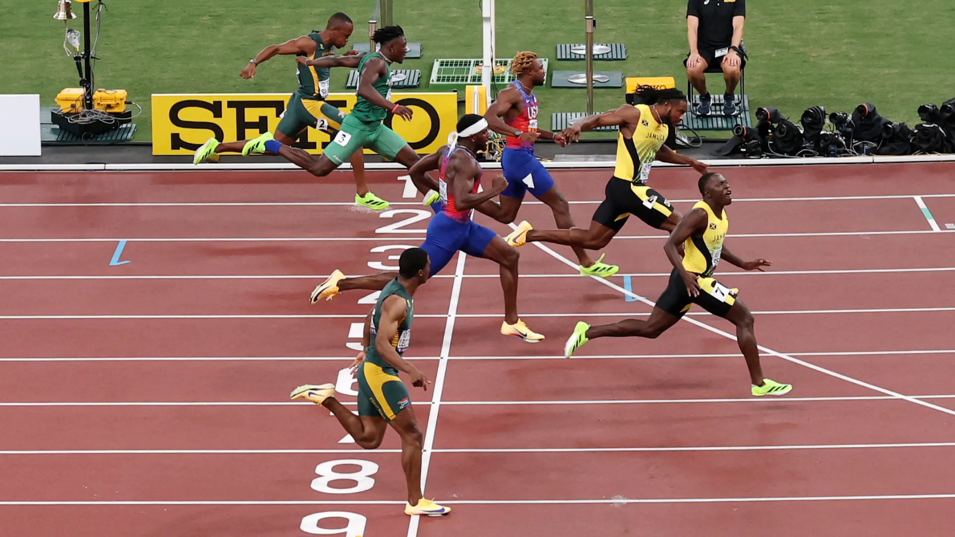 Oblique Seville ha vinto la finale maschile dei 100 metri ai Mondiali di atletica
