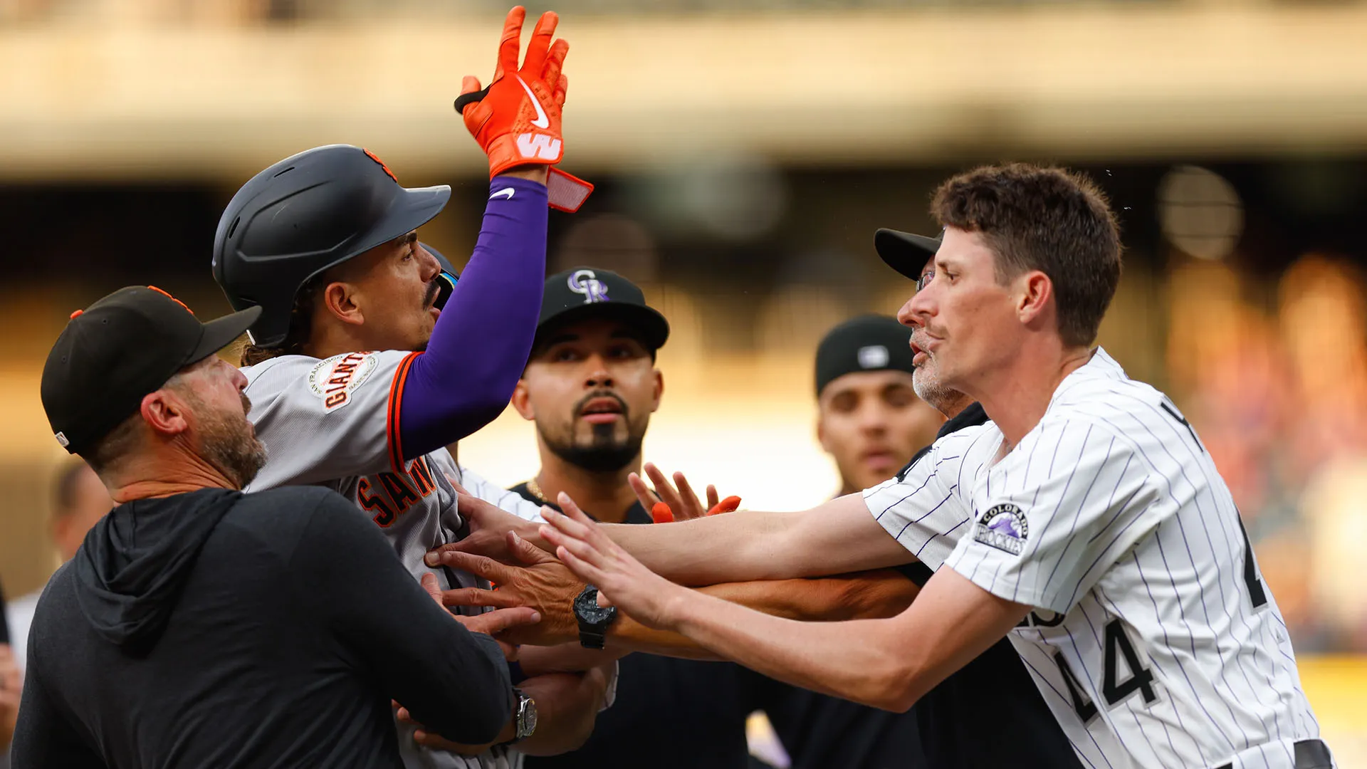 La partita è stata poi vinta 7-4 dai San Francisco Giants