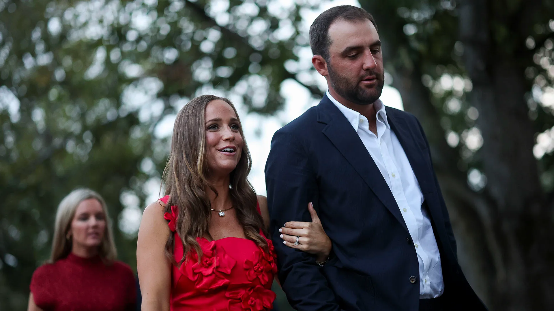 Scottie Scheffler è arrivato all'evento accompagnato da sua moglie Meredith