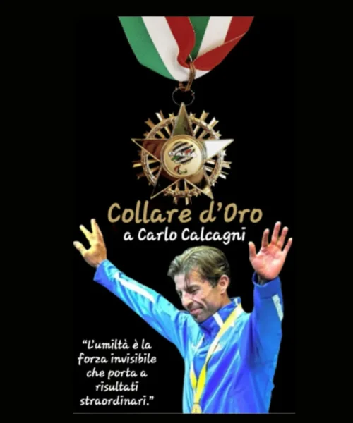A Carlo Calcagni il “Collare d’Oro”. “Privilegio immenso, mai arrendersi” dice