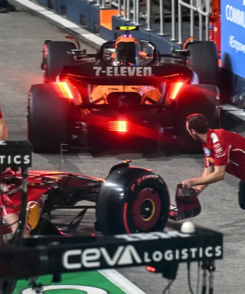 Ferrari, disastro FP2 a Singapore: Charles Leclerc contro Lando Norris nei box