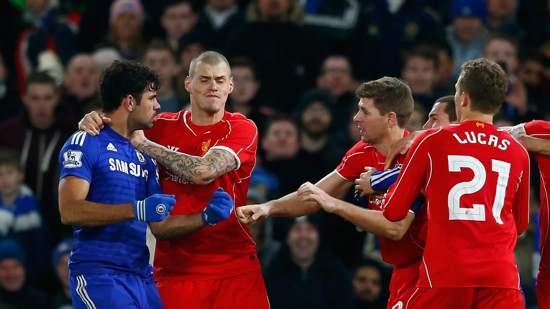 Questa foto risale a 10 anni fa: le cose non sono cambiate molto tra Skrtel e Diego Costa...