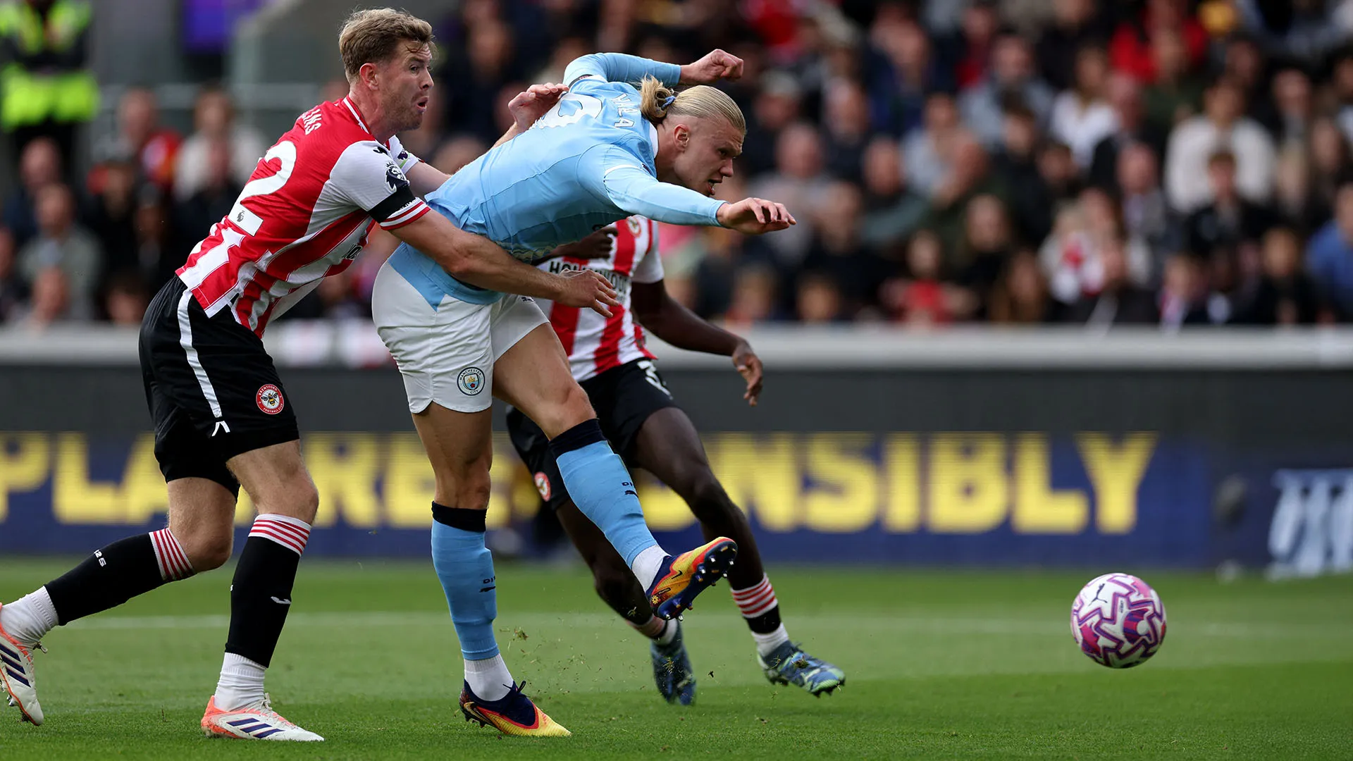 Il norvegese è andato a segno contro il Brentford dopo neanche 10 minuti