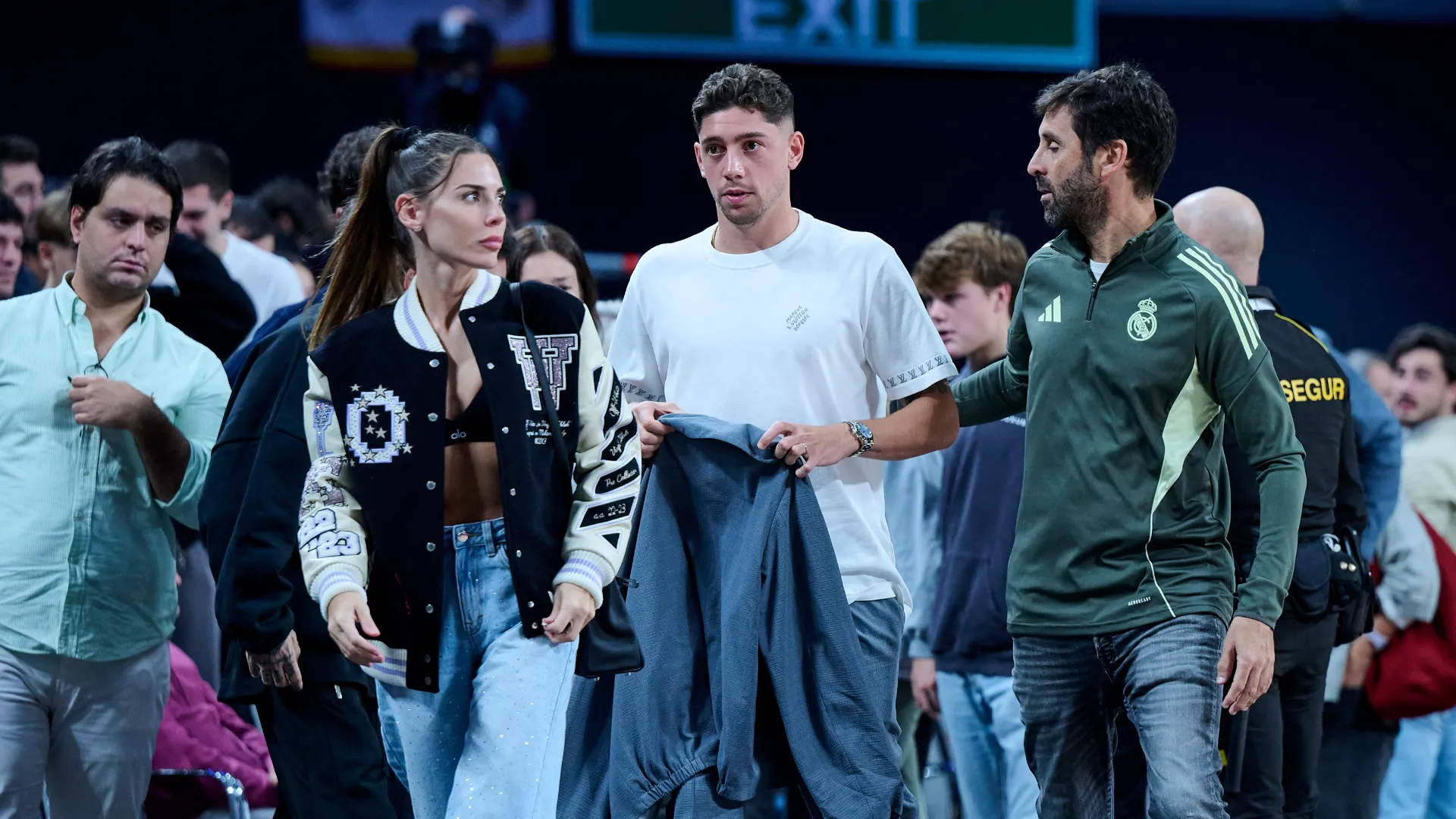 Il campione uruguaiano era presente alla sfida di EuroLega tra Real Madrid e Fenerbahce Beko
