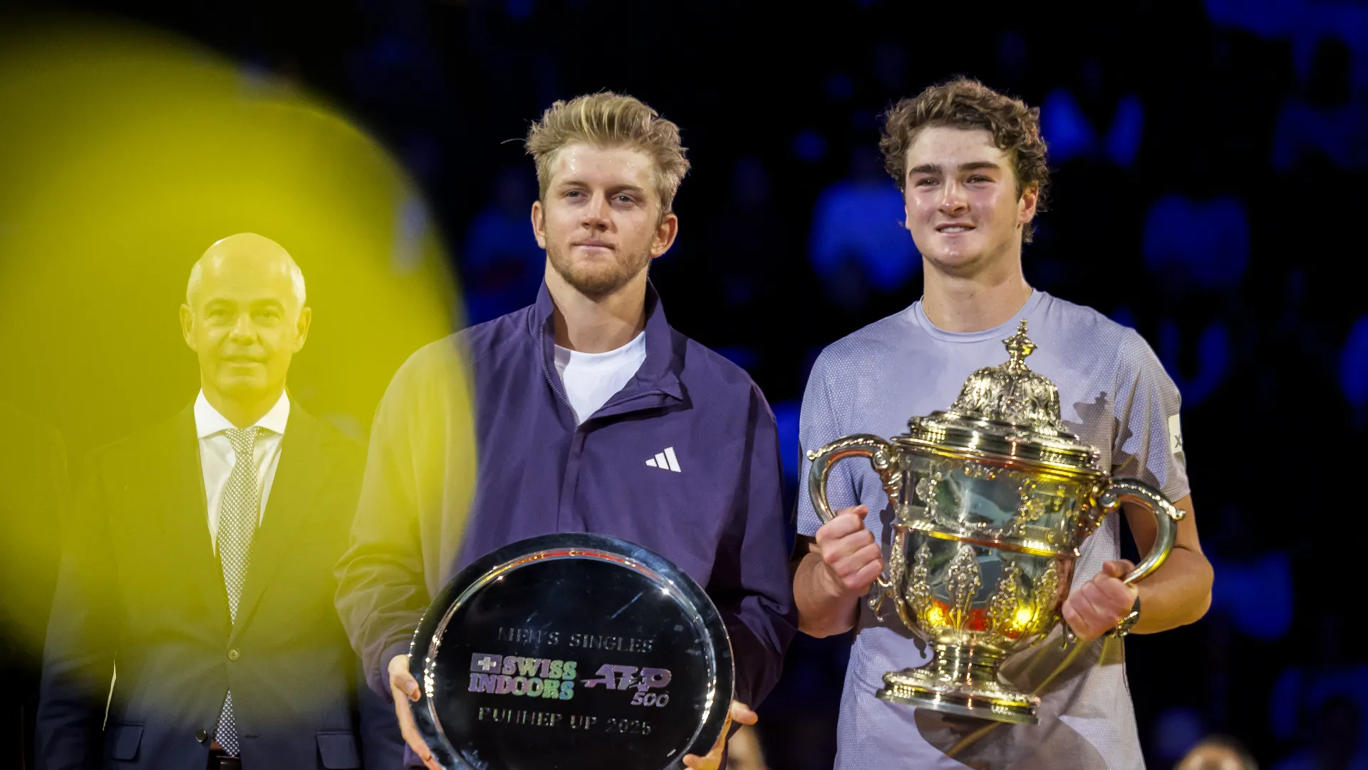 Dopo aver perso la finale di Basilea contro il brasiliano, il tennista spagnolo durante la cerimonia di premiazione è stato cristallino