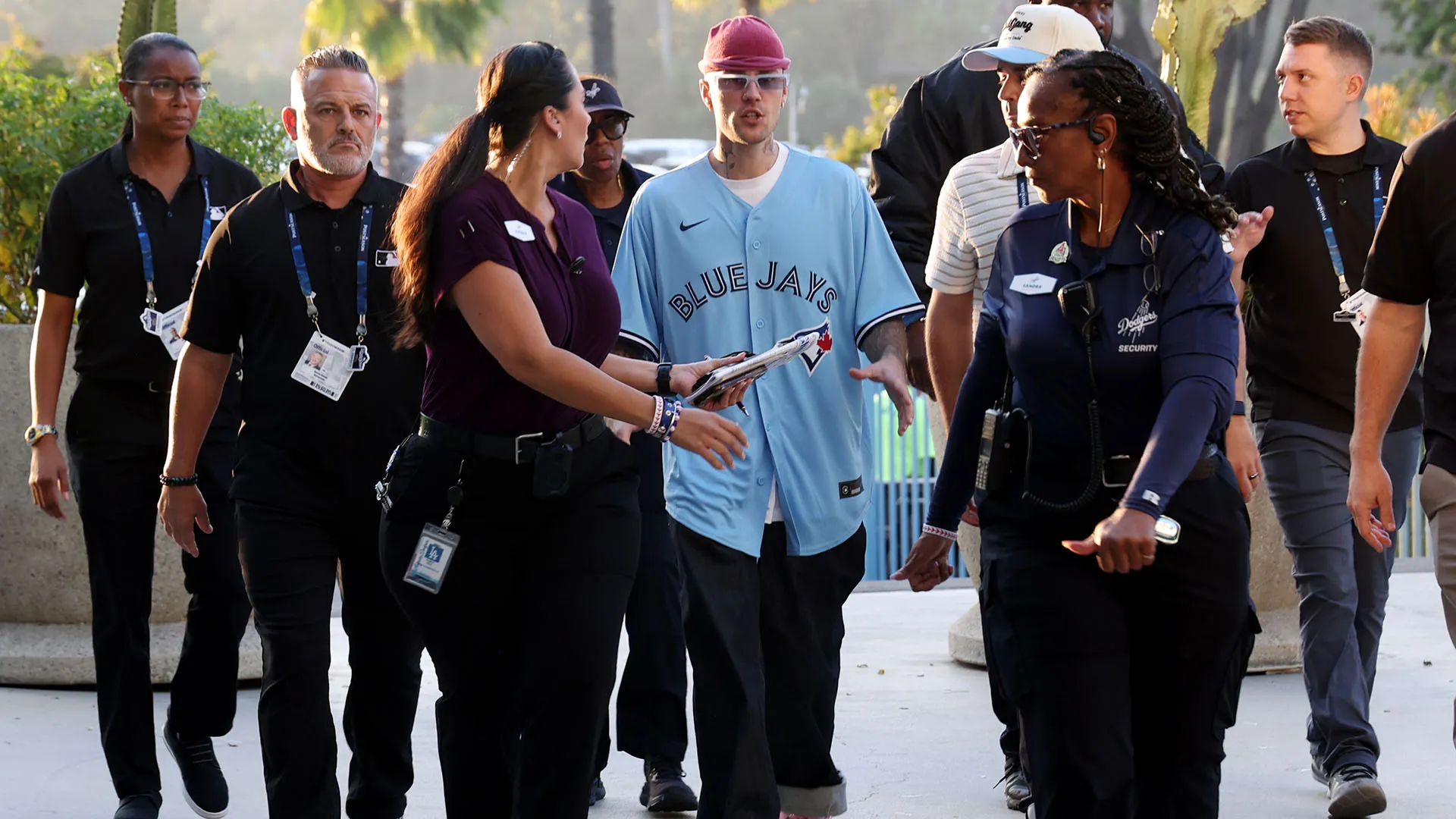 Justin Bieber non ha voluto perdersi la sfida tra Toronto Blue Jays e Los Angeles Dodgers