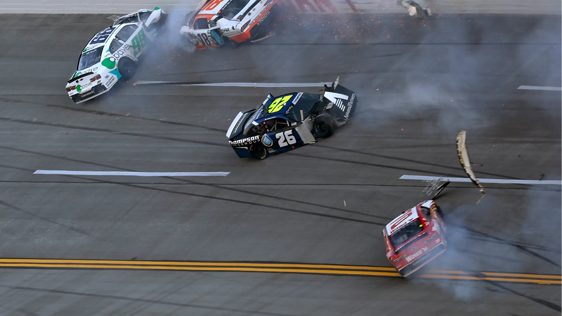 Momenti di grande tensione durante la United Rentals 250 della NASCAR Xfinity Series al Talladega Superspeedway
