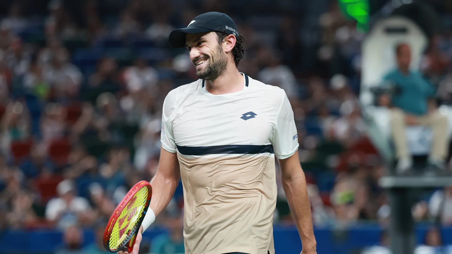 L’incredulità di Valentin Vacherot dopo la vittoria su Novak Djokovic