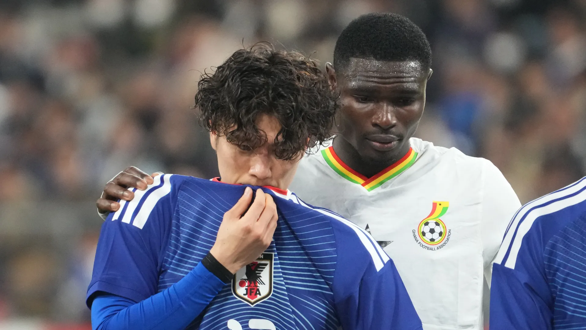 Il calciatore giapponese era sconvolto al termine della partita