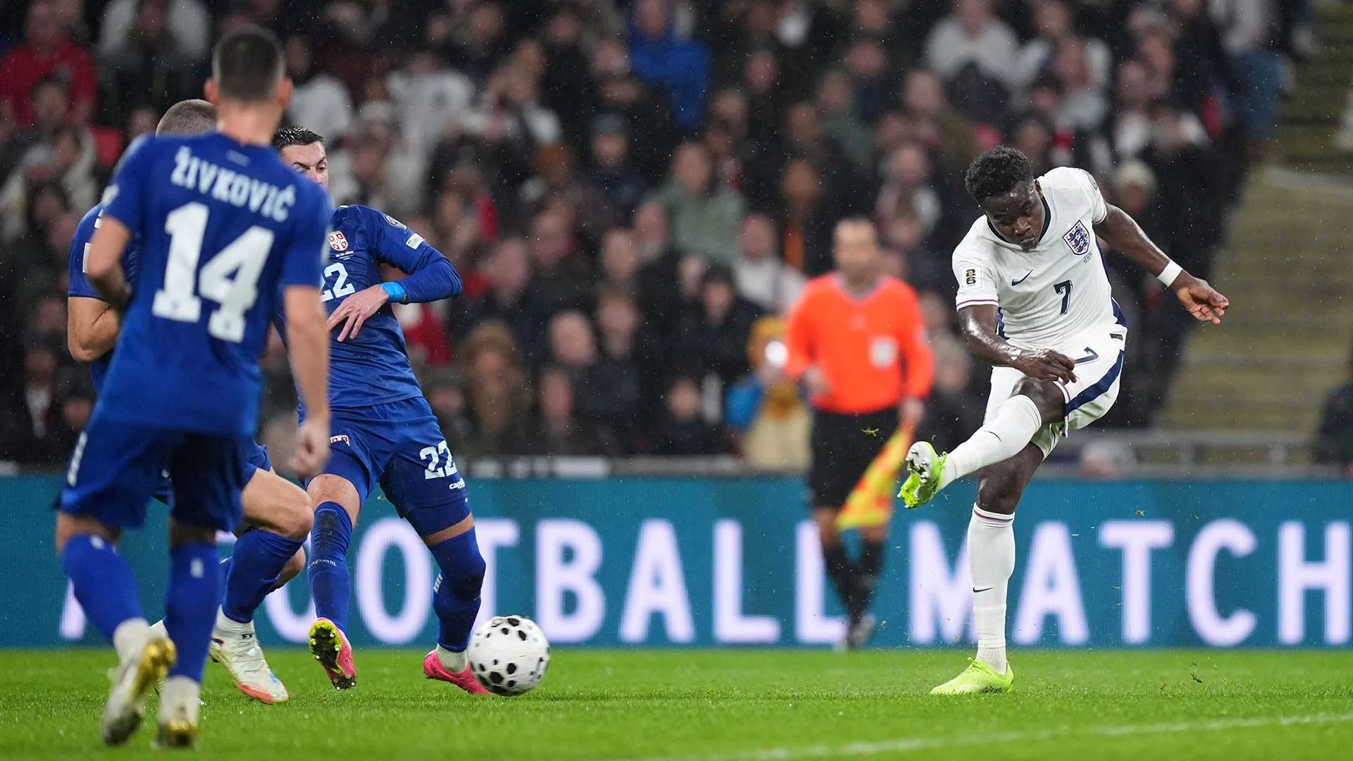 Al minuto 28 Bukayo Saka ha portato in vantaggio l'Inghilterra