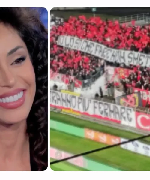 Raffaella Fico in tribuna per Monza-Cesena