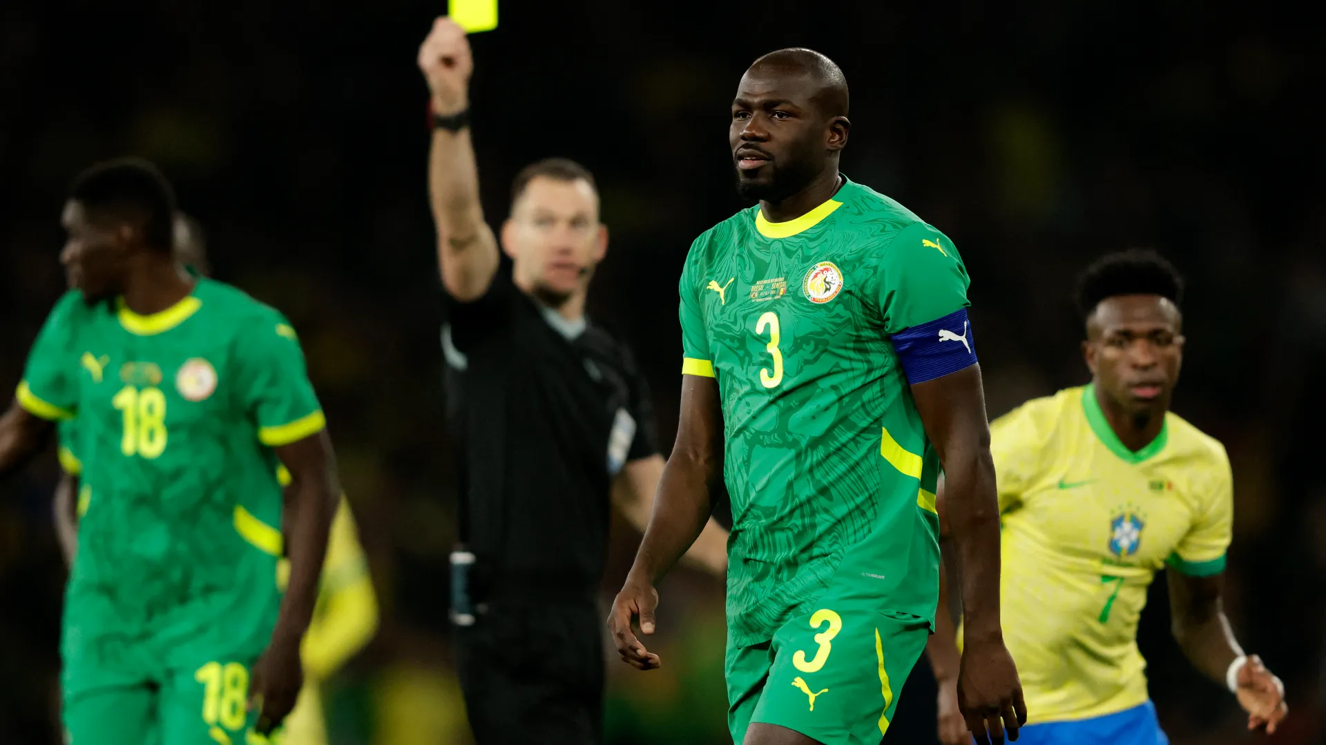 Nel secondo tempo Koulibaly è anche stato ammonito per un fallo su Vinicius