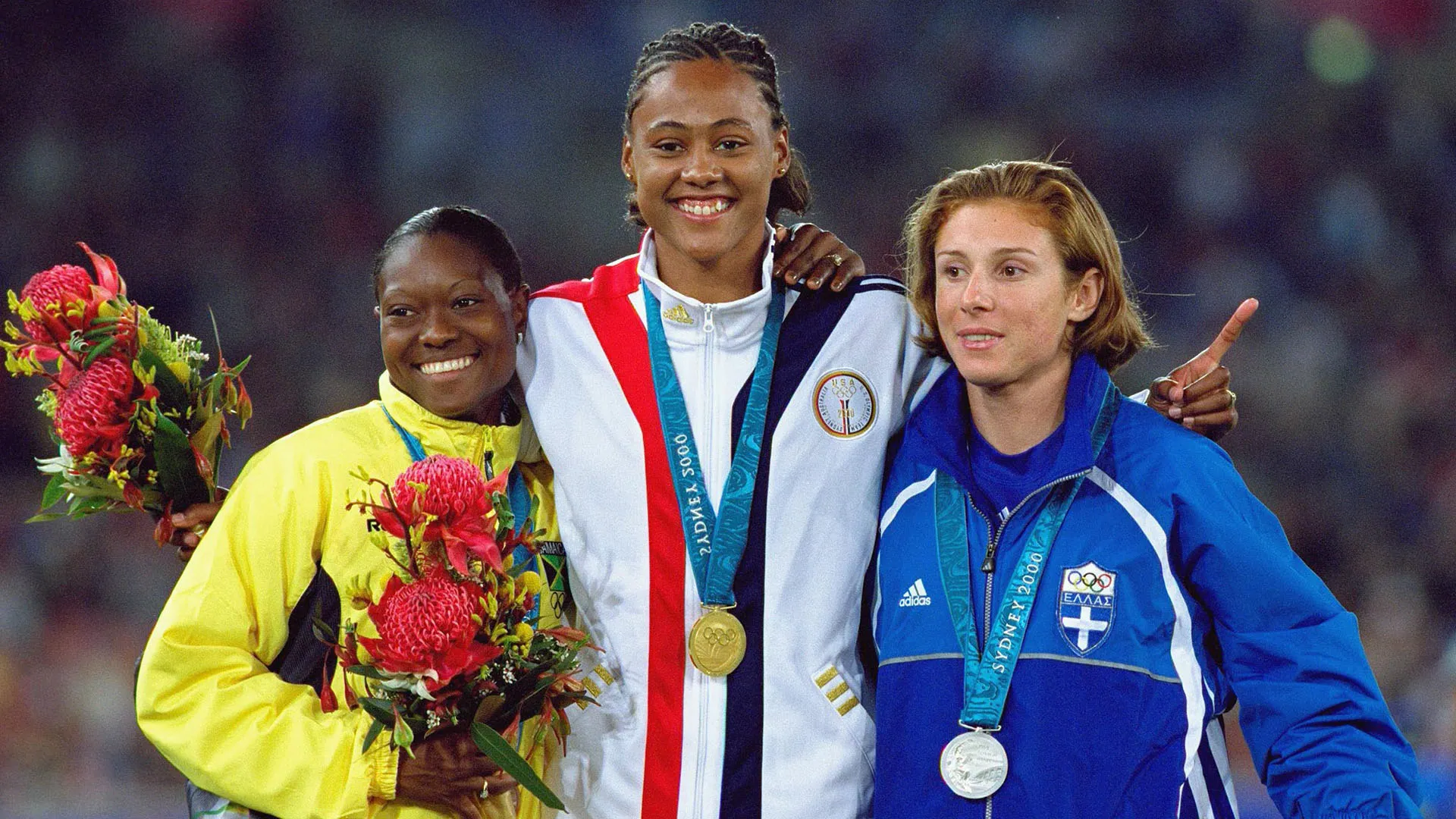 Marion Jones ha vinto tre medaglie d'oro alle Olimpiadi di Sydney 2000, poi tolte in seguito ad una squalifica