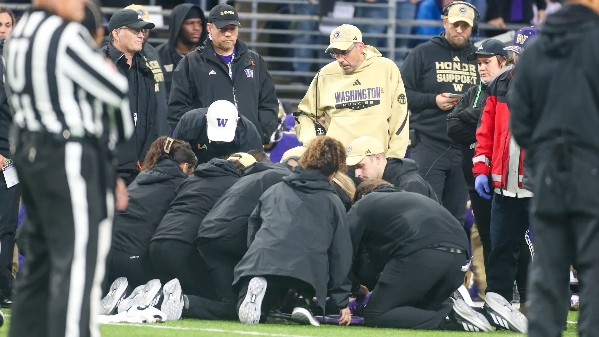 Raiden Vines-Bright ha ricevuto un placcaggio particolarmente violento ed è caduto malissimo
