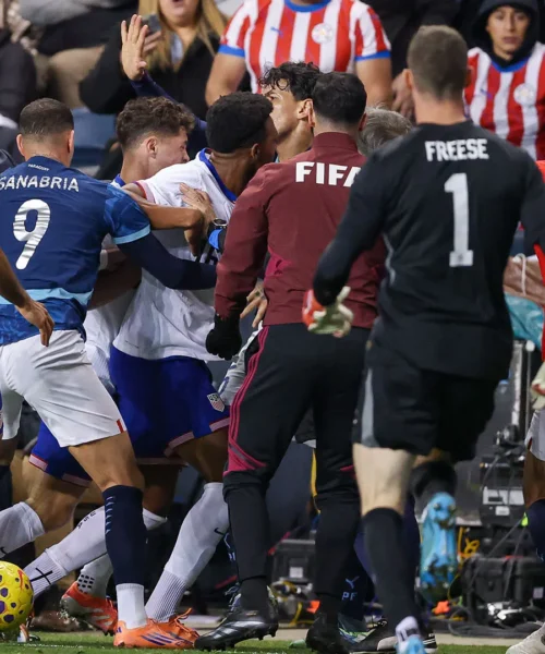 Calci e pugni: la partita sprofonda nel caos. Le foto