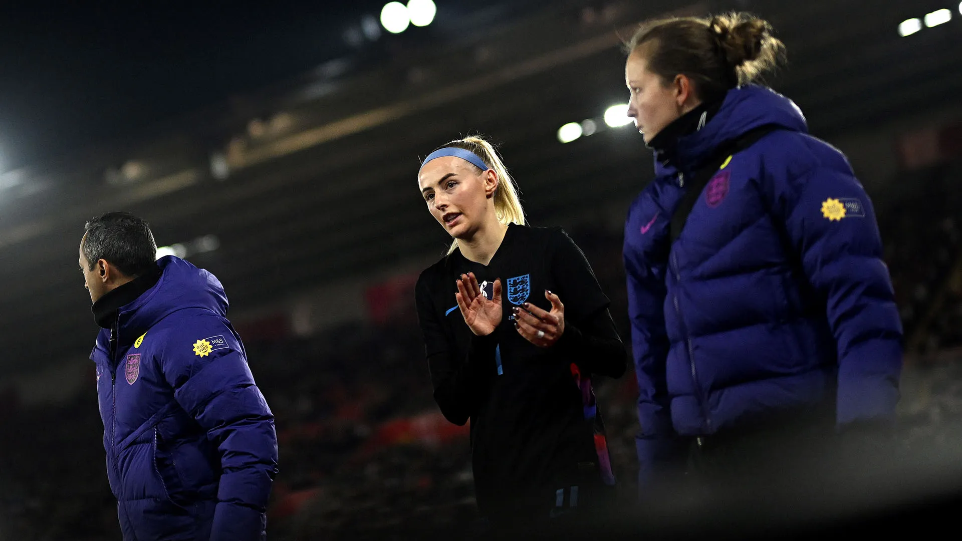 La calciatrice dell'Arsenal si è fatta male nel primo tempo della partita